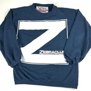 International News Vintage Sweatshirt Oversize Size *Tiny Blue ZEBRACLUB